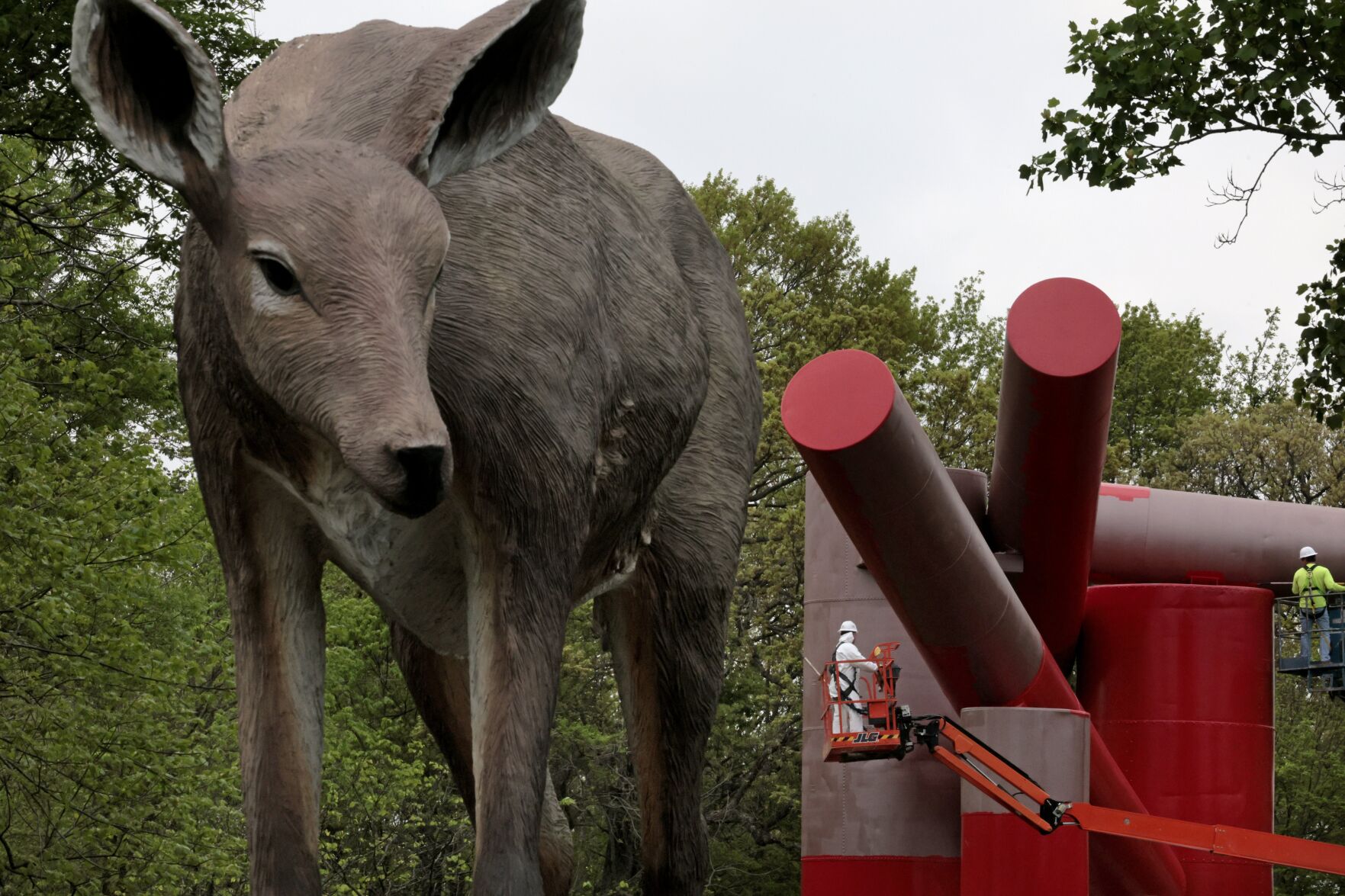 Conservation of the signature sculpture nears completion